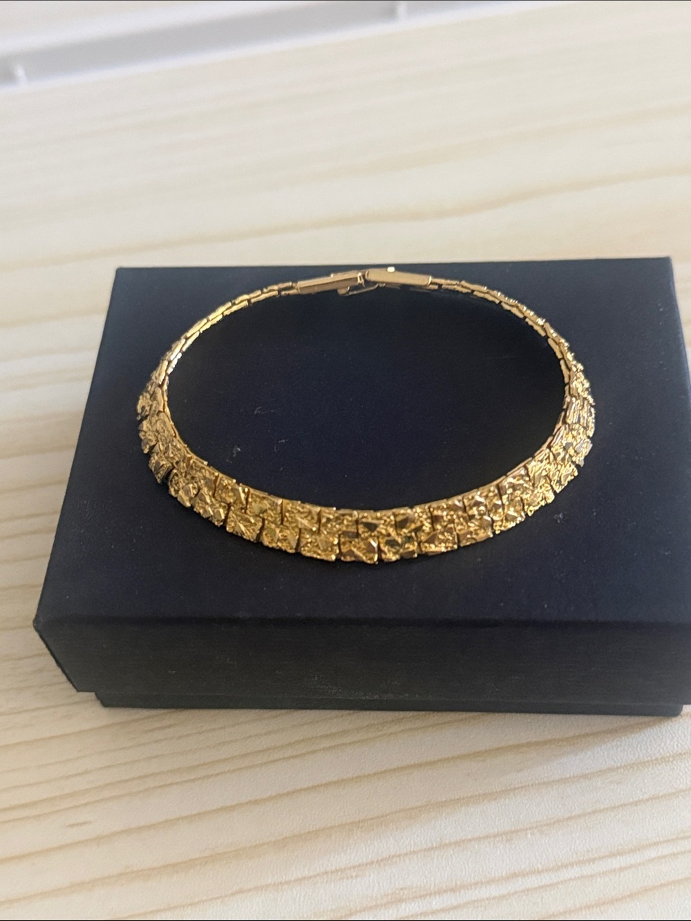 Fashion Jewelry Gold Textured Bracelet - Women's Jewelry